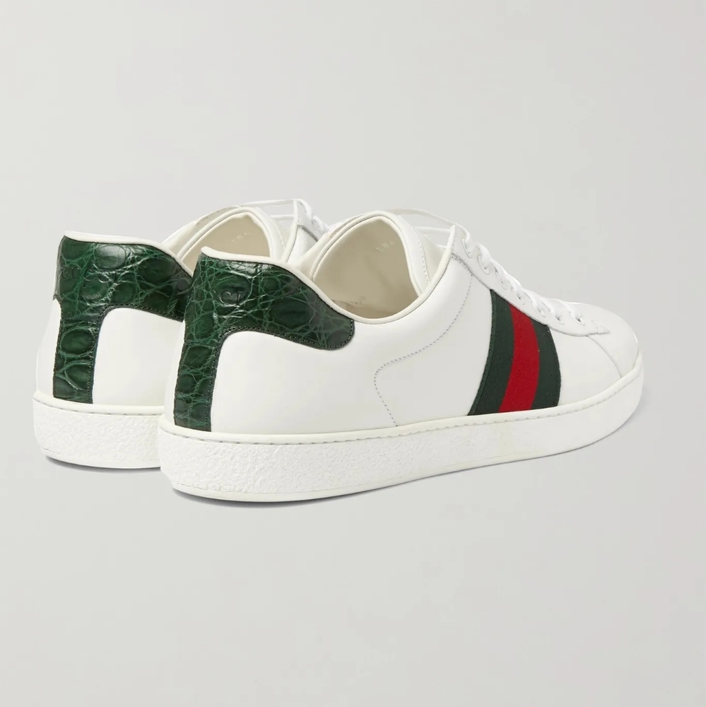 Gucci Men's Ace White Leather Sneakers